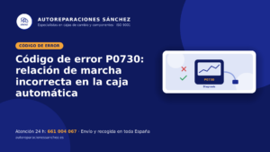 Código de error P0730: relación de marcha incorrecta en la caja automática